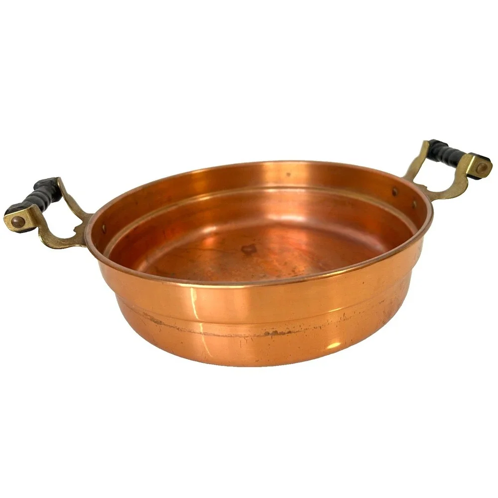 Vintage Coppercraft Guild Copper Serving Dish Lid Clad Aluminum Saute Pan Set 5